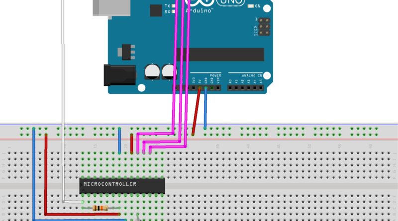 Schéma de connexion de l'Arduino vers l'ATMega368P-PU