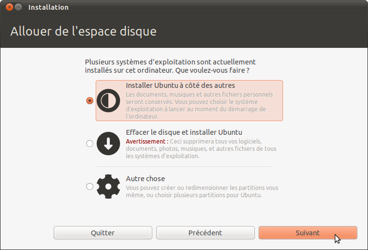 ubuntu lenovo allouer espace disque